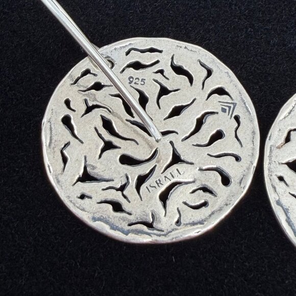 Silpada "Salta Escape" Cut-Out Circular Drop Earrings - .925 Sterling - Retired - Picture 4 of 4